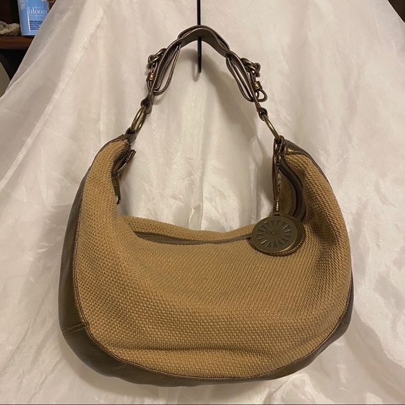 UGG Australia Bronze Leather Woven Hobo Bag - Picture 8 of 16